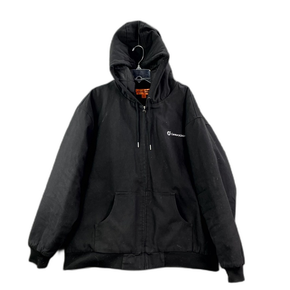 CornerStone Workwear Hoodie Men 2XL Black Full Zip Quilted Lined Outdoor Camping